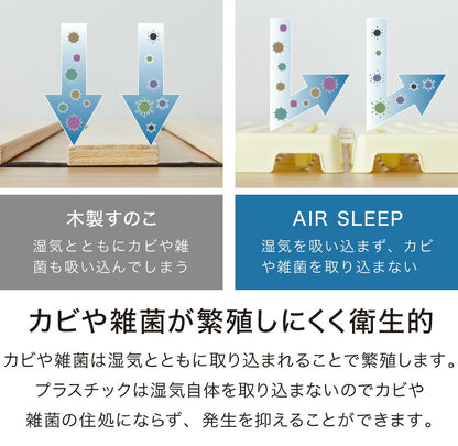 日本製 赤ちゃん用 折りたたみすのこベッド ベビーサイズ 耐荷重100kg ベビーベッド対応 エアースリープ ベビー 湿気 対策 除湿 高床 防カビ 通気性 折りたたみ すのこマット プラスチック すのこ(代引不可)