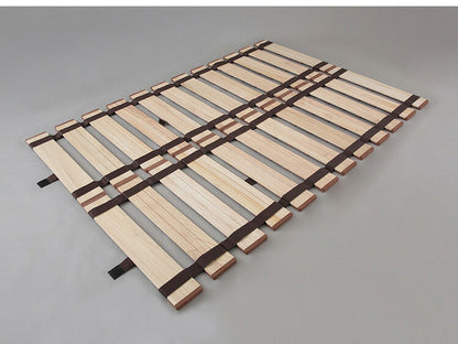 天然木 桐製 ロール式すのこベッド ダブル 幅140 軽量 ロールタイプ 折りたたみベッド 薄型 すのこベッド 木製 ベッド コンパクト 省スペース(代引不可)