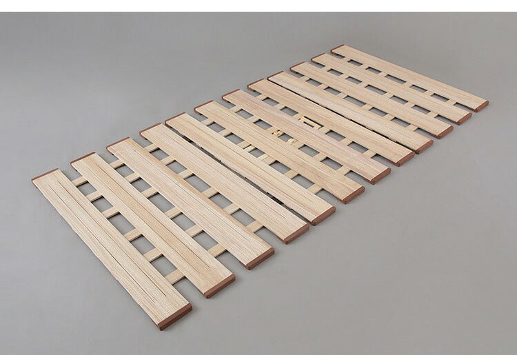 天然木 桐製 3つ折りすのこベッド シングル 幅100 軽量 折りたたみベッド 薄型 すのこベッド 3つ折れ式 3つ折りタイプ 木製 ベッド コンパクト 省スペース(代引不可)