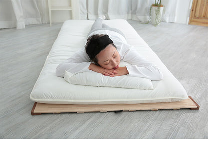 天然木 桐製 3つ折りすのこベッド ダブル 幅140 軽量 折りたたみベッド 薄型 すのこベッド 3つ折れ式 3つ折りタイプ 木製 ベッド コンパクト 省スペース(代引不可)