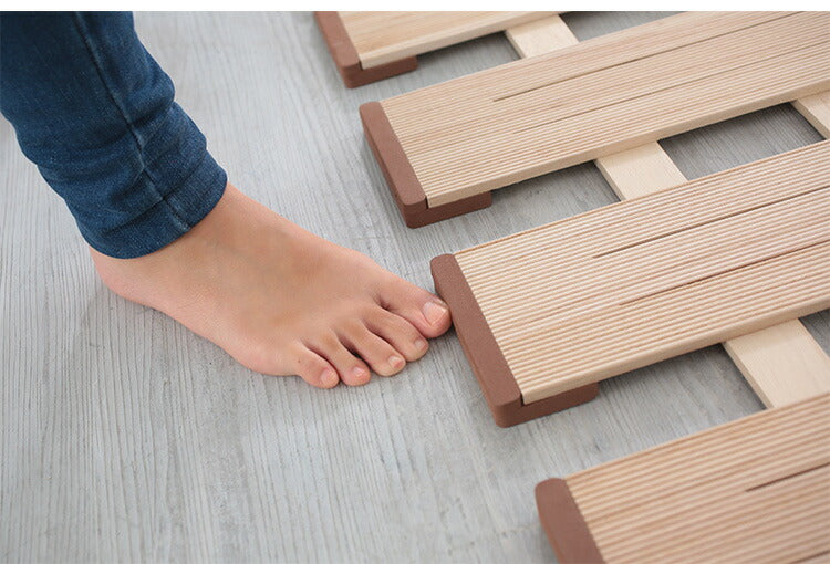 天然木 桐製 2つ折りすのこベッド セミシングル 幅80 布団も干せる 軽量 折りたたみベッド 薄型 すのこベッド 2つ折れ式 2つ折りタイプ 木製 ベッド(代引不可)