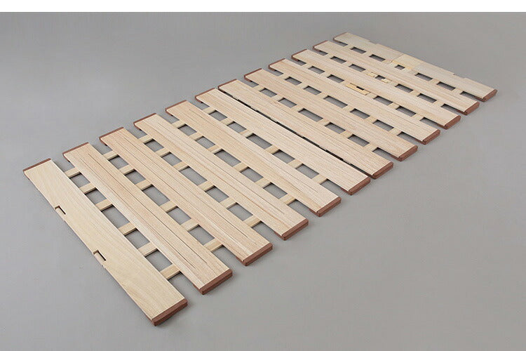 天然木 桐製 2つ折りすのこベッド セミシングル 幅80 布団も干せる 軽量 折りたたみベッド 薄型 すのこベッド 2つ折れ式 2つ折りタイプ 木製 ベッド(代引不可)