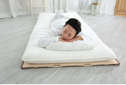 天然木 桐製 2つ折りすのこベッド セミダブル 幅120 布団も干せる 軽量 折りたたみベッド 薄型 すのこベッド 2つ折れ式 2つ折りタイプ 木製 ベッド(代引不可)