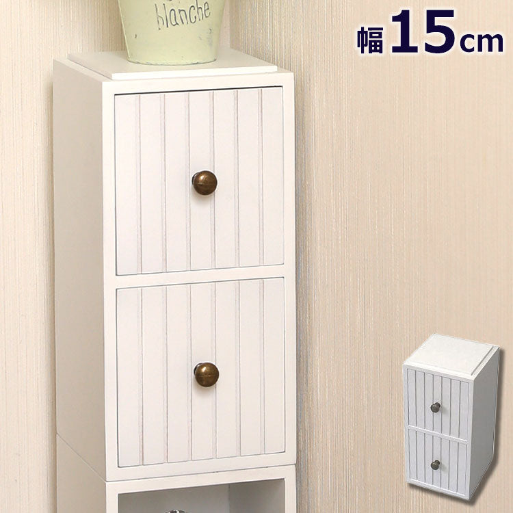 スタッキングdeトイレ収納 引出し トイレ収納 トイレラック 棚 ラック スリム 省スペース トイレットペーパー 掃除用品 収納 単品 自由に 組み合わせ スペース 有効活用 幅15cm 奥行17cm 高さ30cm(代引不可)
