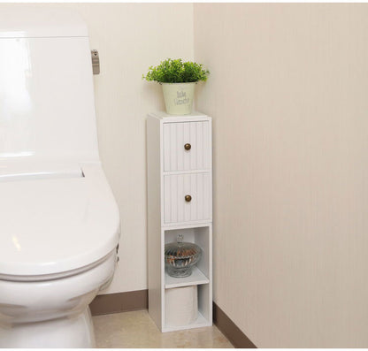 スタッキングdeトイレ収納 引出し トイレ収納 トイレラック 棚 ラック スリム 省スペース トイレットペーパー 掃除用品 収納 単品 自由に 組み合わせ スペース 有効活用 幅15cm 奥行17cm 高さ30cm(代引不可)