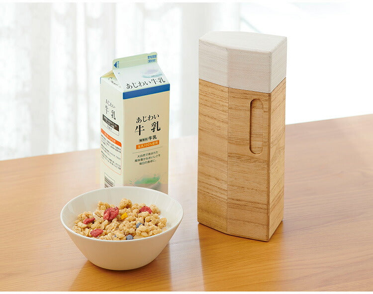 kirisai 日本製 桐の冷蔵こめ櫃 1kg 米びつ 冷蔵庫 一合マス蓋付き スリム 冷蔵庫に入る こめびつ 片手で計れる フタ付き 保存容器 ライスストッカー 米櫃 桐 木製 桐製 おしゃれ OSPO-1(代引不可)