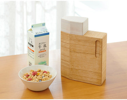 kirisai 日本製 桐の冷蔵こめ櫃 2kg 米びつ 冷蔵庫 一合マス蓋付き スリム 冷蔵庫に入る こめびつ 片手で計れる フタ付き 保存容器 ライスストッカー 米櫃 桐 木製 桐製 おしゃれ OSPO-2(代引不可)