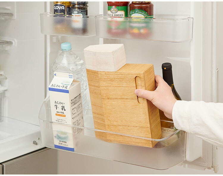 kirisai 日本製 桐の冷蔵こめ櫃 2kg 米びつ 冷蔵庫 一合マス蓋付き スリム 冷蔵庫に入る こめびつ 片手で計れる フタ付き 保存容器 ライスストッカー 米櫃 桐 木製 桐製 おしゃれ OSPO-2(代引不可)