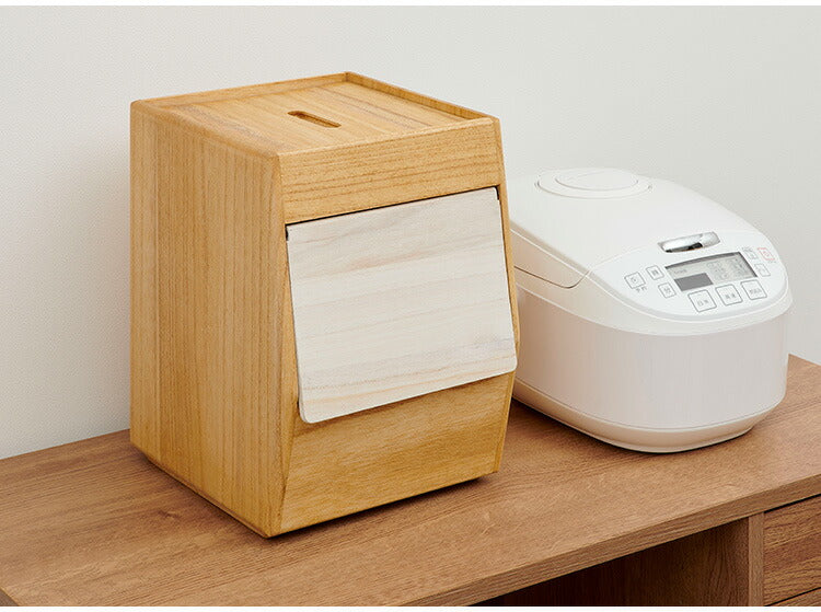 kirisai 日本製 桐のこめ櫃 5kg 米びつ 一合升付き 桐 木製 桐製 調湿 ライスストッカー 底のお米が取りやすい こめびつ 米櫃 保存容器 おしゃれ OSPO-5(代引不可)