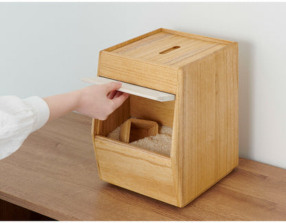 kirisai 日本製 桐のこめ櫃 5kg 米びつ 一合升付き 桐 木製 桐製 調湿 ライスストッカー 底のお米が取りやすい こめびつ 米櫃 保存容器 おしゃれ OSPO-5(代引不可)