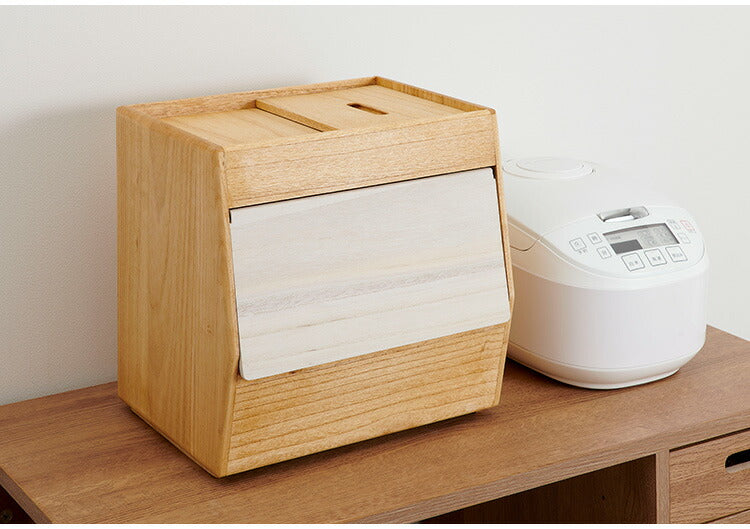 kirisai 日本製 桐のこめ櫃 10kg 米びつ 一合升付き 桐 木製 桐製 調湿 ライスストッカー 底のお米が取りやすい こめびつ 米櫃 保存容器 おしゃれ OSPO-10(代引不可)