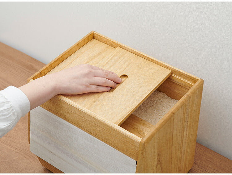 kirisai 日本製 桐のこめ櫃 10kg 米びつ 一合升付き 桐 木製 桐製 調湿 ライスストッカー 底のお米が取りやすい こめびつ 米櫃 保存容器 おしゃれ OSPO-10(代引不可)