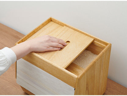 kirisai 日本製 桐のこめ櫃 10kg 米びつ 一合升付き 桐 木製 桐製 調湿 ライスストッカー 底のお米が取りやすい こめびつ 米櫃 保存容器 おしゃれ OSPO-10(代引不可)