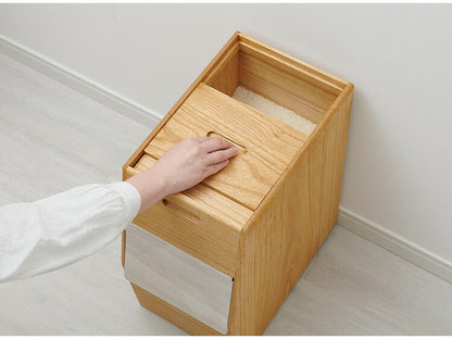 kirisai 日本製 桐のこめ櫃 20kg 米びつ キャスター付き スリム 収納 一合升付き 桐 木製 桐製 調湿 ライスストッカー 隠しキャスター こめびつ 米櫃 保存容器 おしゃれ OSPO-20(代引不可)