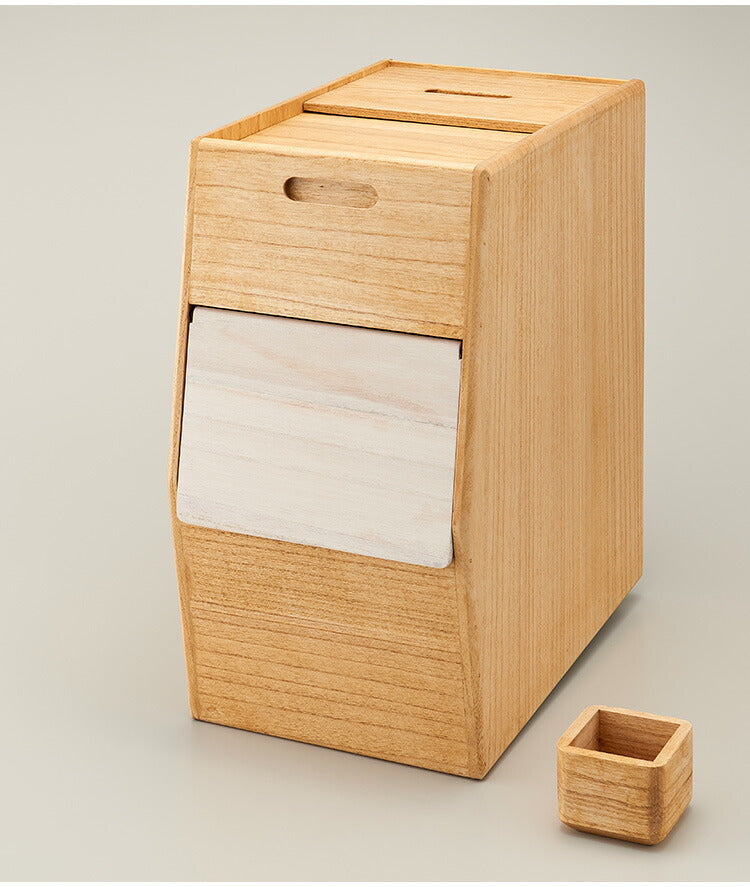 kirisai 日本製 桐のこめ櫃 20kg 米びつ キャスター付き スリム 収納 一合升付き 桐 木製 桐製 調湿 ライスストッカー 隠しキャスター こめびつ 米櫃 保存容器 おしゃれ OSPO-20(代引不可)