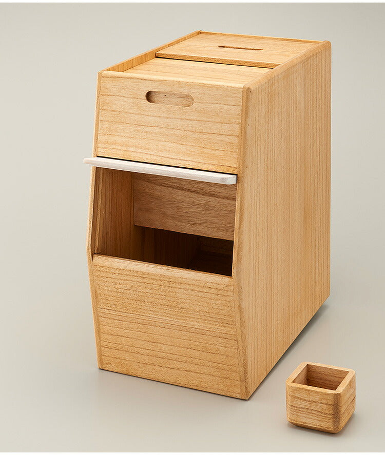 kirisai 日本製 桐のこめ櫃 20kg 米びつ キャスター付き スリム 収納 一合升付き 桐 木製 桐製 調湿 ライスストッカー 隠しキャスター こめびつ 米櫃 保存容器 おしゃれ OSPO-20(代引不可)