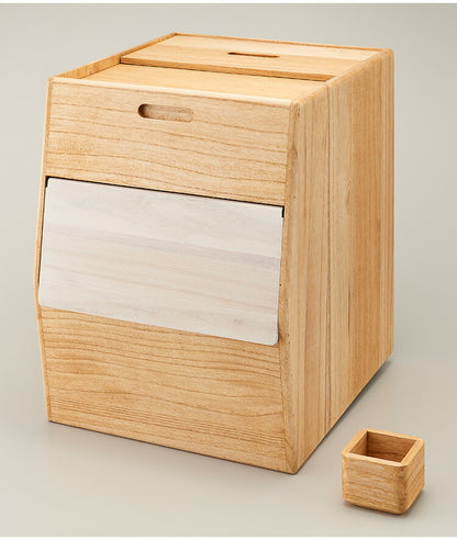 kirisai 日本製 桐のこめ櫃 30kg 米びつ キャスター付き スリム 収納 一合升付き 桐 木製 桐製 調湿 ライスストッカー 隠しキャスター こめびつ 米櫃 保存容器 おしゃれ OSPO-30(代引不可)