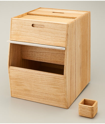 kirisai 日本製 桐のこめ櫃 30kg 米びつ キャスター付き スリム 収納 一合升付き 桐 木製 桐製 調湿 ライスストッカー 隠しキャスター こめびつ 米櫃 保存容器 おしゃれ OSPO-30(代引不可)