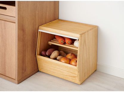 kirisai 日本製 桐のやさい櫃 野菜ストッカー すのこ棚板付き 桐 木製 桐製 調湿 野菜 保存 ケース 収納 根菜・果物の保存にも 野菜櫃 保存容器 おしゃれ OSPY-1(代引不可)