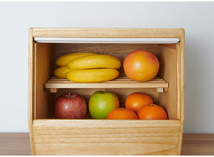 kirisai 日本製 桐のやさい櫃 野菜ストッカー すのこ棚板付き 桐 木製 桐製 調湿 野菜 保存 ケース 収納 根菜・果物の保存にも 野菜櫃 保存容器 おしゃれ OSPY-1(代引不可)