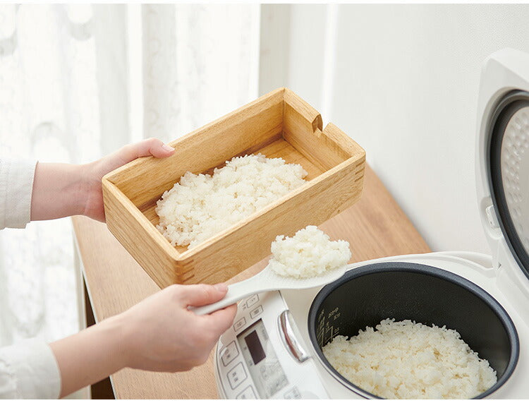 kirisai 日本製 桐のレンジでお櫃 おひつ 電子レンジ対応 冷凍保存OK 桐 木製 桐製 調湿 専用しゃもじ付き 冷蔵庫 冷蔵庫に入る スリム お米保存容器 保存容器 おしゃれ OSG-2(代引不可)