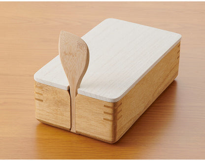 kirisai 日本製 桐のレンジでお櫃 おひつ 電子レンジ対応 冷凍保存OK 桐 木製 桐製 調湿 専用しゃもじ付き 冷蔵庫 冷蔵庫に入る スリム お米保存容器 保存容器 おしゃれ OSG-2(代引不可)