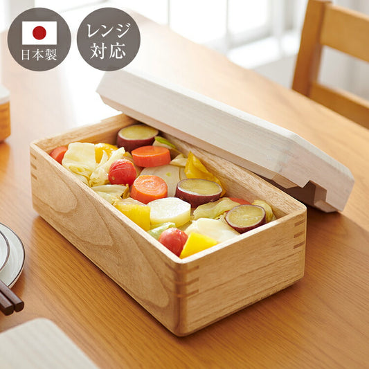 kirisai 日本製 桐のレンジでむし鉢 蒸し器 電子レンジ対応 蒸気でふっくら 調湿 桐 木製 桐製 せいろ 専用スノコ付き 長方形 スリム 蒸し野菜 肉まん シュウマイ おしゃれ OSM-1(代引不可)