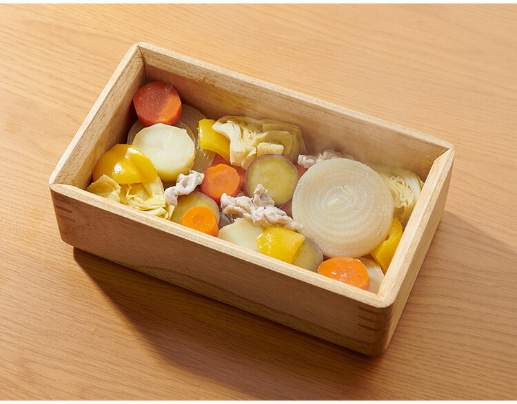 kirisai 日本製 桐のレンジでむし鉢 蒸し器 電子レンジ対応 蒸気でふっくら 調湿 桐 木製 桐製 せいろ 専用スノコ付き 長方形 スリム 蒸し野菜 肉まん シュウマイ おしゃれ OSM-1(代引不可)