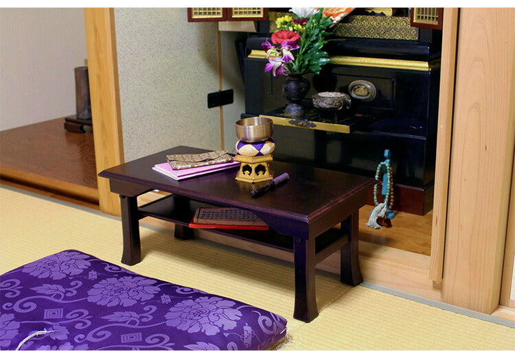 天然木 桐製 折りたたみ便利机 60×30cm 折りたたみテーブル 供物台 経机 天然木 文机 仏具台 法事 お彼岸 折り畳み 和室 和風 仏前 折りたたみ 折り畳み(代引不可)