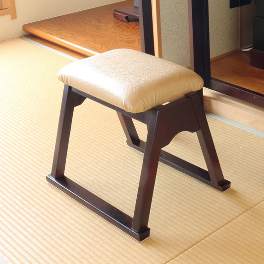 スタッキングできる仏壇前椅子 完成品 天然木 供物台用 経机用 仏壇前 椅子 イス チェア 1脚 単品 スタッキングチェア コンパクト 法事 お彼岸 和室 和風 仏前(代引不可)