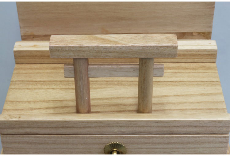 鳥居付きお札立て 天然木 桐材 3枚分 お札立て 木製 御朱印帳も収納可能 宝くじ置き場 完成品 おふだ お札 納める 置き型 直置きタイプ スタンド 御札立て 幅27cm 奥行20cm 高さ21.6cm 引き出し付き(代引不可)