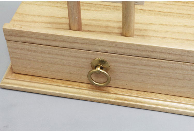 鳥居付きお札立て 天然木 桐材 3枚分 お札立て 木製 御朱印帳も収納可能 宝くじ置き場 完成品 おふだ お札 納める 置き型 直置きタイプ スタンド 御札立て 幅27cm 奥行20cm 高さ21.6cm 引き出し付き(代引不可)