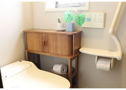 天然木ジャバラ扉のコンソールテーブル ブラウン 天然木 コンソールテーブル 玄関 廊下 省スペース(代引不可)