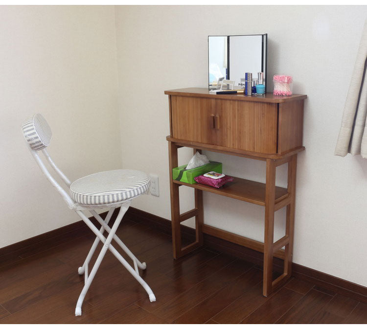 天然木ジャバラ扉のコンソールテーブル ブラウン 天然木 コンソールテーブル 玄関 廊下 省スペース(代引不可)