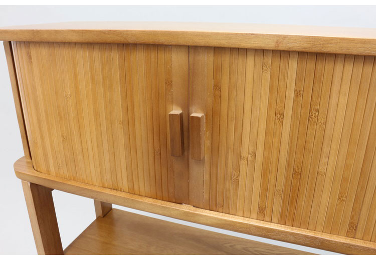 天然木ジャバラ扉のコンソールテーブル ブラウン 天然木 コンソールテーブル 玄関 廊下 省スペース(代引不可)