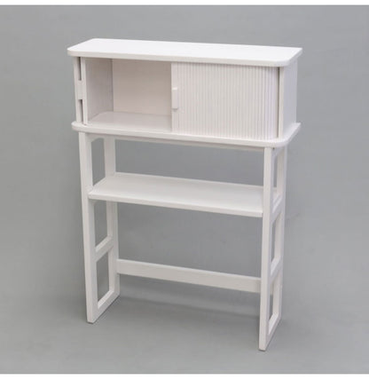 天然木ジャバラ扉のコンソールテーブル ホワイト 天然木 コンソールテーブル 玄関 廊下 省スペース(代引不可)