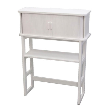 天然木ジャバラ扉のコンソールテーブル ホワイト 天然木 コンソールテーブル 玄関 廊下 省スペース(代引不可)