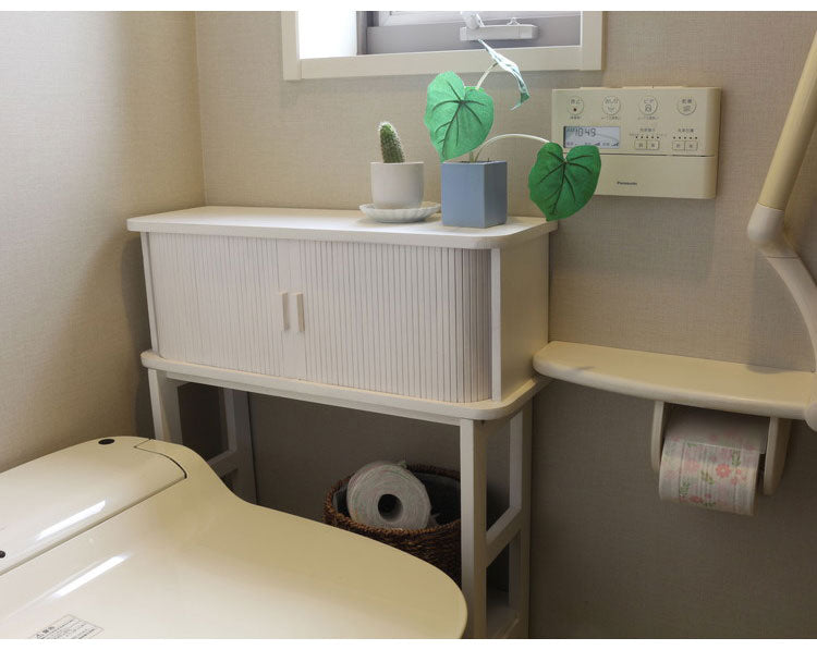 天然木ジャバラ扉のコンソールテーブル ホワイト 天然木 コンソールテーブル 玄関 廊下 省スペース(代引不可)