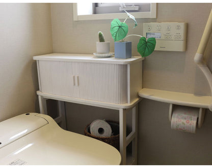 天然木ジャバラ扉のコンソールテーブル ホワイト 天然木 コンソールテーブル 玄関 廊下 省スペース(代引不可)