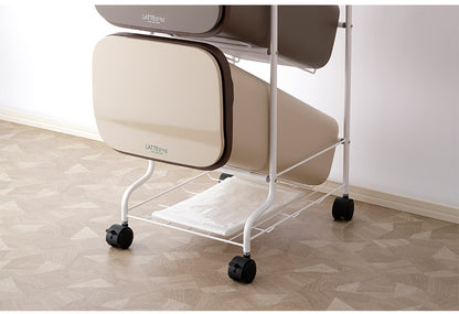 ゴミ箱 ごみ箱 縦型 19L×5分別 スリム 幅34cm 20L袋用 ダストボックス キャスター プッシュ式 フラップ フタ付き ふた付き ペール 隙間 すき間 缶 ビン ペットボトル(代引不可)