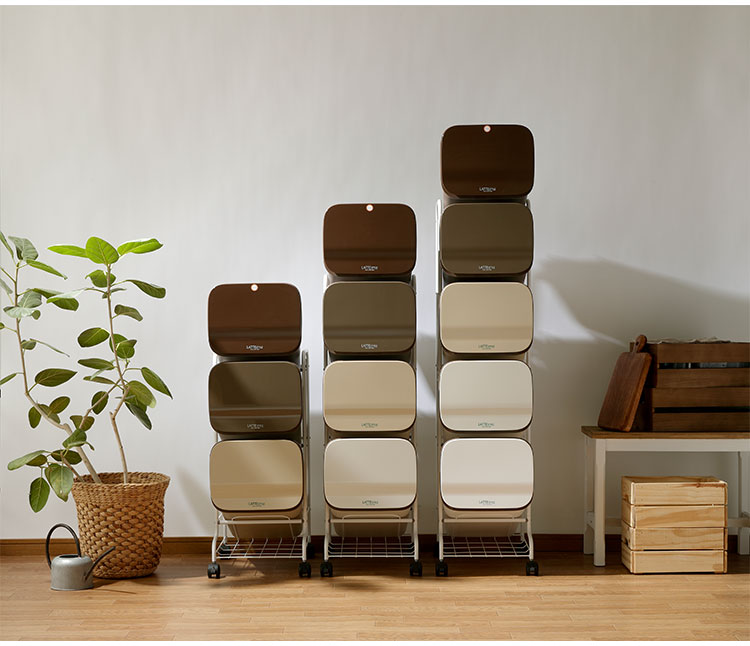 ダストボックス ゴミ箱 縦型 19L×3段 ごみ箱 フタ付き 20L袋 袋止め付き 網棚付き スタンドダストボックス 大容量 スリム 隙間 省スペース キッチン 台所 オフィス 分別 缶 ビン ペットボトル 整頓(代引不可)