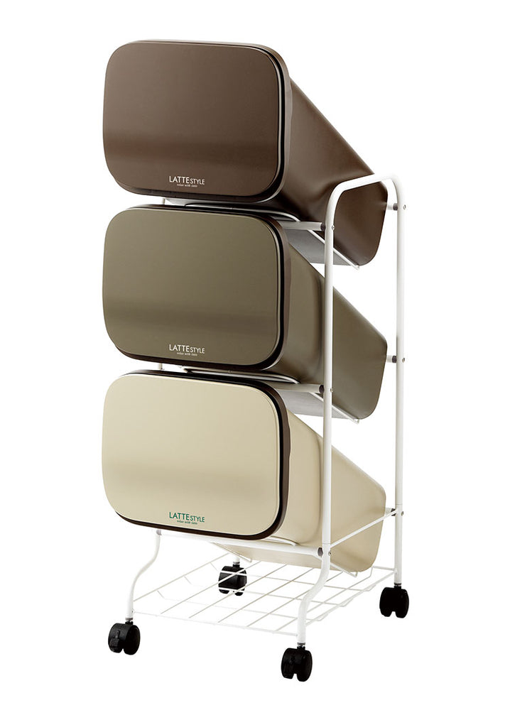 ダストボックス ゴミ箱 縦型 19L×3段 ごみ箱 フタ付き 20L袋 袋止め付き 網棚付き スタンドダストボックス 大容量 スリム 隙間 省スペース キッチン 台所 オフィス 分別 缶 ビン ペットボトル 整頓(代引不可)