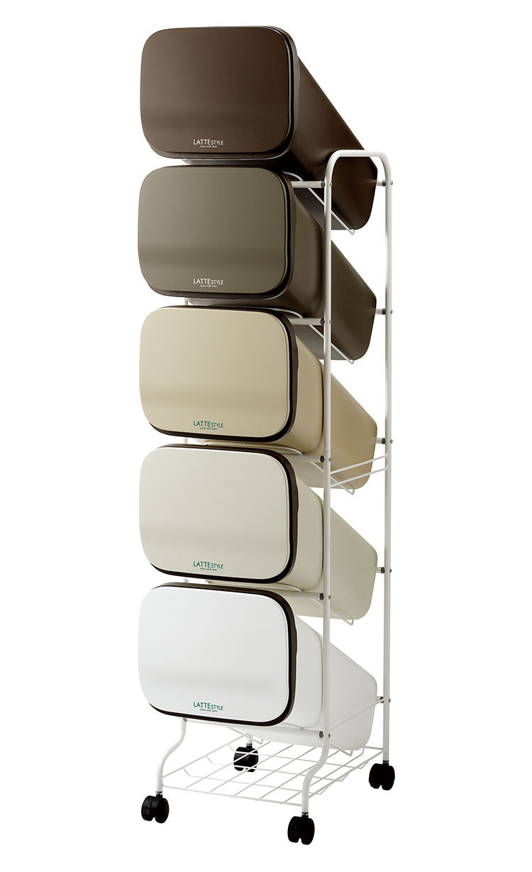 ダストボックス ゴミ箱 縦型 19L×5段 ごみ箱 フタ付き 20L袋 袋止め付き 網棚付き スタンドダストボックス 大容量 スリム 隙間 省スペース キッチン 台所 オフィス 分別 缶 ビン ペットボトル 整頓(代引不可)