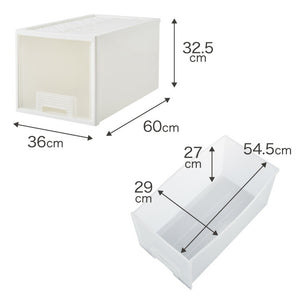 日本製 収納ケース 深型4個セット 奥行60cm 幅36cm 高さ32.5cm クローゼット収納 引き出し収納 衣類ケース 衣装ケース 押入れ収納 押し入れ収納 スタッキング 隙間収納(代引不可)