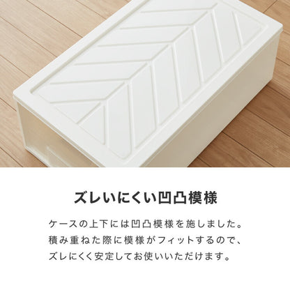日本製 収納ケース 深型4個セット 奥行60cm 幅36cm 高さ32.5cm クローゼット収納 引き出し収納 衣類ケース 衣装ケース 押入れ収納 押し入れ収納 スタッキング 隙間収納(代引不可)