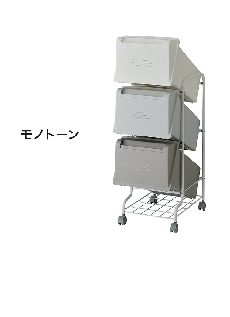 ゴミ箱 ごみ箱 縦型 21L×3分別 スリム 幅31.5cm 20L袋用 大容量 ダストボックス キャスター フタ付き ふた付き ペール 隙間 すき間 缶 ビン ペットボトル キッチン(代引不可)