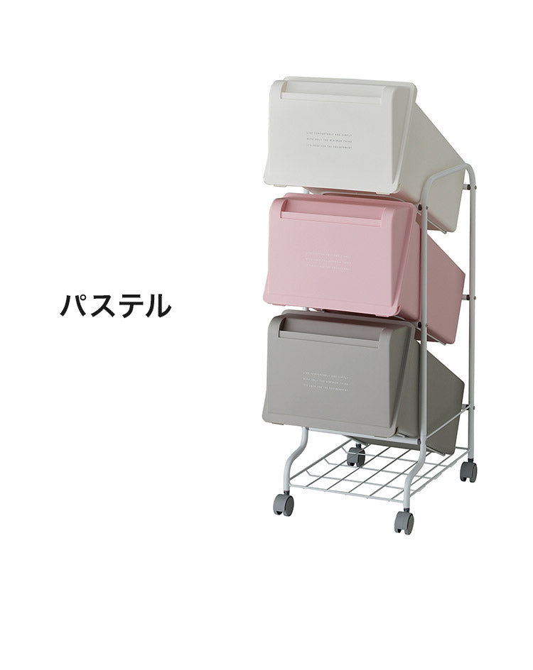 ゴミ箱 ごみ箱 縦型 21L×3分別 スリム 幅31.5cm 20L袋用 大容量 ダストボックス キャスター フタ付き ふた付き ペール 隙間 すき間 缶 ビン ペットボトル キッチン(代引不可)