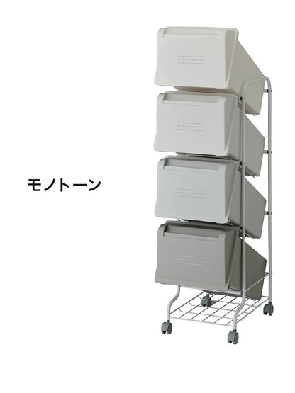 ゴミ箱 ごみ箱 縦型 21L×4分別 スリム 幅31.5cm 20L袋用 大容量 ダストボックス キャスター フタ付き ふた付き ペール 隙間 すき間 缶 ビン ペットボトル キッチン(代引不可)