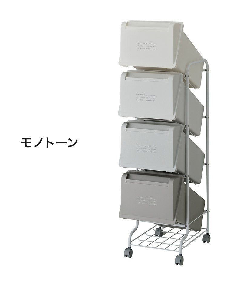 ゴミ箱 ごみ箱 縦型 21L×4分別 スリム 幅31.5cm 20L袋用 大容量 ダストボックス キャスター フタ付き ふた付き ペール 隙間 すき間 缶 ビン ペットボトル キッチン(代引不可)