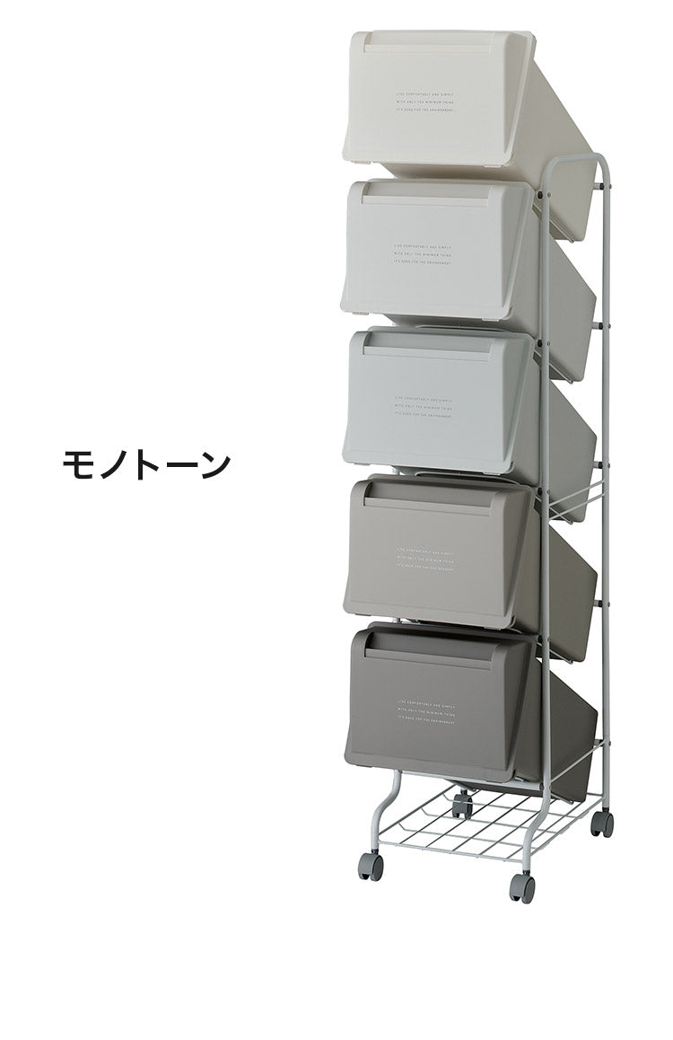 ゴミ箱 ごみ箱 縦型 21L×5分別 スリム 幅31.5cm 20L袋用 大容量 ダストボックス キャスター フタ付き ふた付き ペール 隙間 すき間 缶 ビン ペットボトル キッチン(代引不可)
